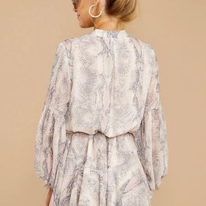 ‘Say Something’ Grey & Blush Snake Print Dress